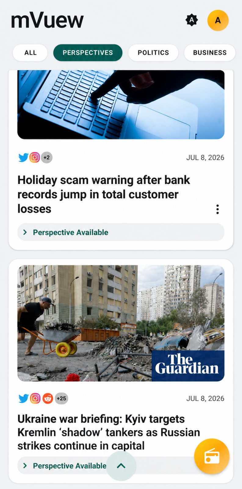 Smartphone screen content
